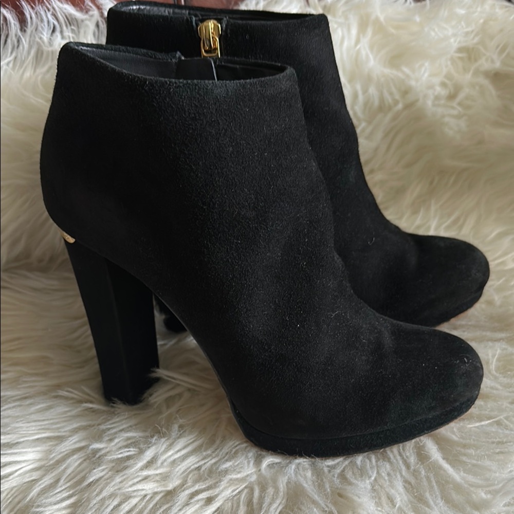 Michael Kors Platform Black Suede Ankle Boots